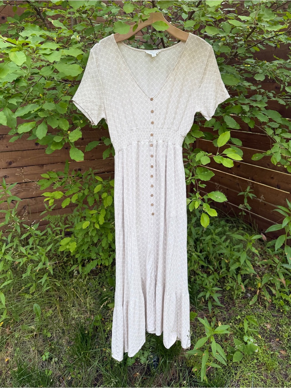 Peach Love Button-Front Midi Dress